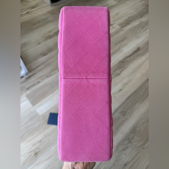 CHANEL Classic Double Flap Bag – Pink Mat Leather, Silver Hardware - Picture 6 of 8